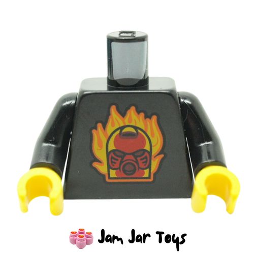 LEGO Black Torso, Red Bionicle Mask with Fire Print