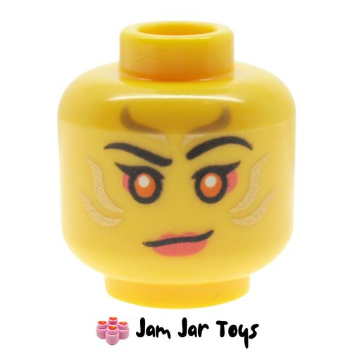 LEGO Sora Head, Coral Eyeshadow and Lips, Gold Markings, Golden Eyes