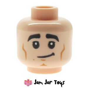 LEGO® Joey Tribbiani Light Nougat Head, Tick Eyebrows, Smile, Closed Mouth / Open Mouth and Raised Eyebrow HF61