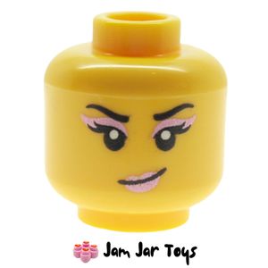 LEGO® Zoey Head, Lavender Eyeshadow, Lavender Lips, Smirk / Open Mouth Smile HF69
