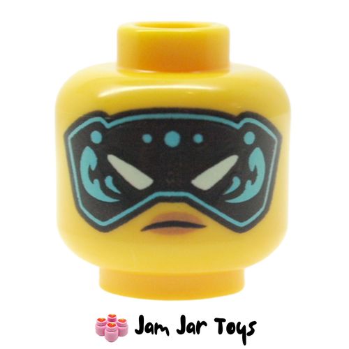 LEGO Nya Head, Black and Bright Light Blue Eye Mask