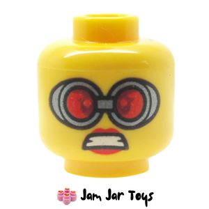 LEGO® Miss Demeanor Head, Red Goggles, Angry. HF125