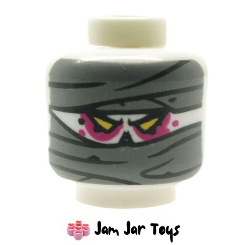 LEGO Nightmare King, Head Wrap, Yellow Eyes, Yellow Teeth, Wrapped.