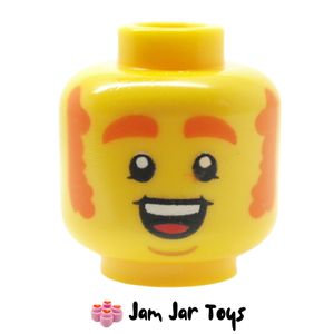 LEGO® Carrot Mascot Head, Orange Eyebrows /Sideburns, Closed / Open Mouth. HF129