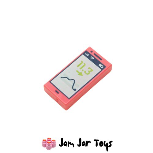 LEGO Coral Smartphone Tile 1 x 2 with Sports App