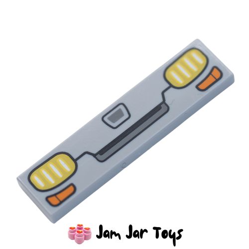 LEGO Grey Car Grille, Yellow / Orange lights 1 x 4 Tile.