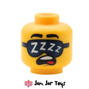 LEGO® Minifigure Head, Open Mouth, ZZZZ Sleeping Mask / Neutral Face. HF140