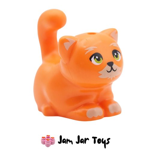 LEGO Orange Chubby Cat, Tan Ears, Paws, Mouth.