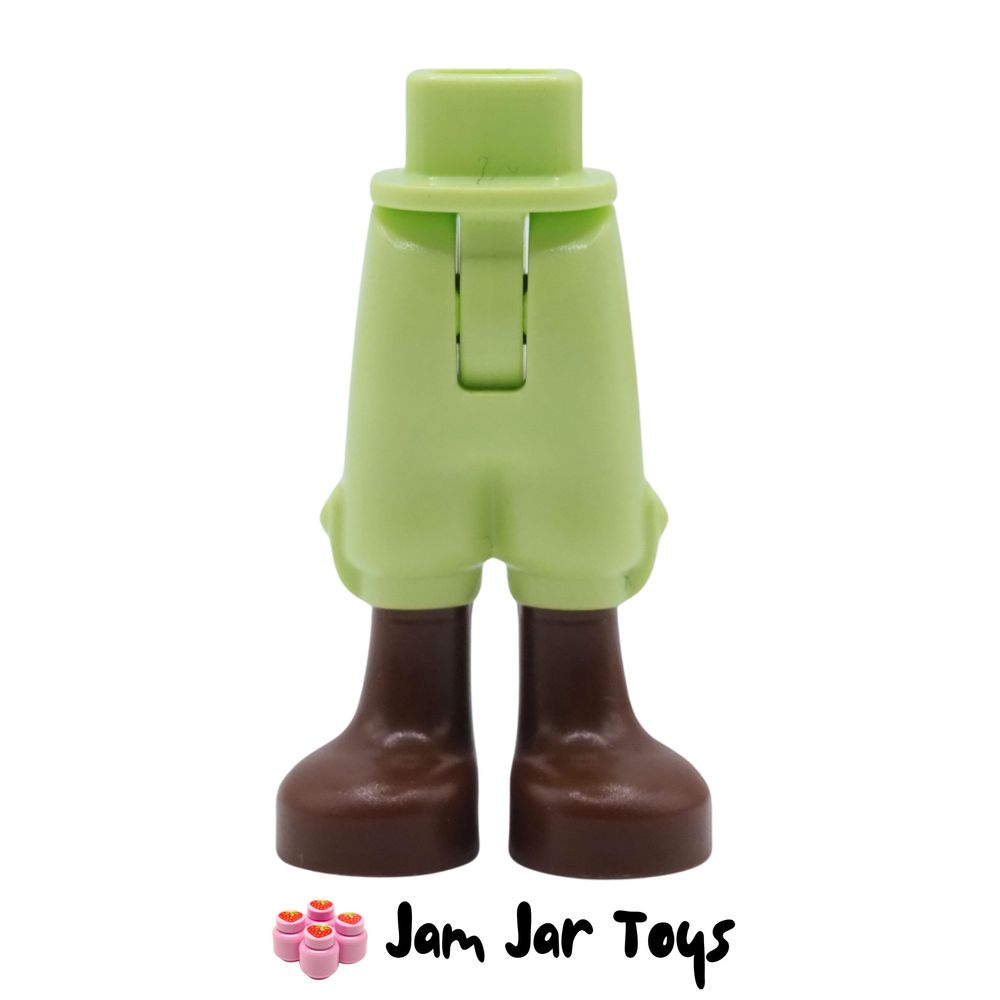 LEGO Yellowish Green Minidoll Legs / Trousers with Reddish Brown Boots / Feet.