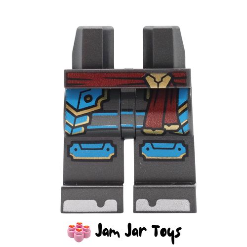 LEGO Pearl Titanium Legs with Dark Red Sash, Azure Armour