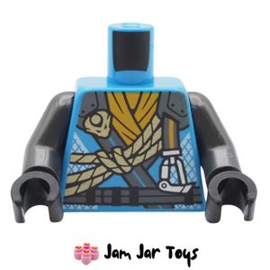 LEGO® Dark Azure Ninja Robes Torso, Silver Belt, Ropes, T276