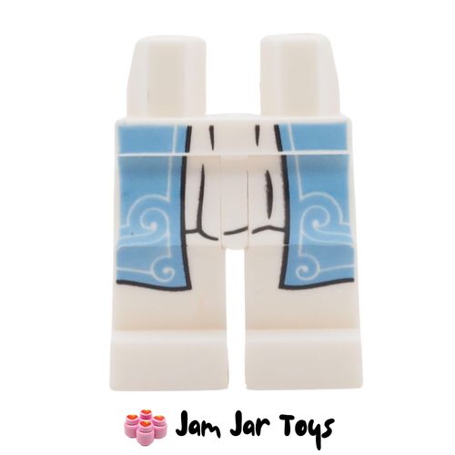 LEGO White Legs with Medium Blue Robe Ends, Silver Decorations.