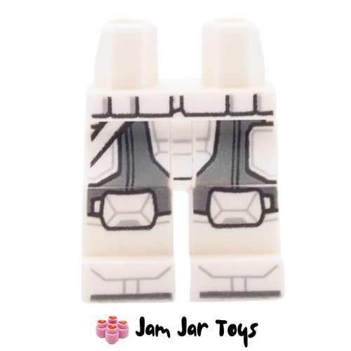 LEGO Imperial Commando White Legs, Dark Bluish Grey Markings