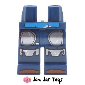 LEGO Dark Blue Mandalorian Legs, Silver Beskar Armour Plates