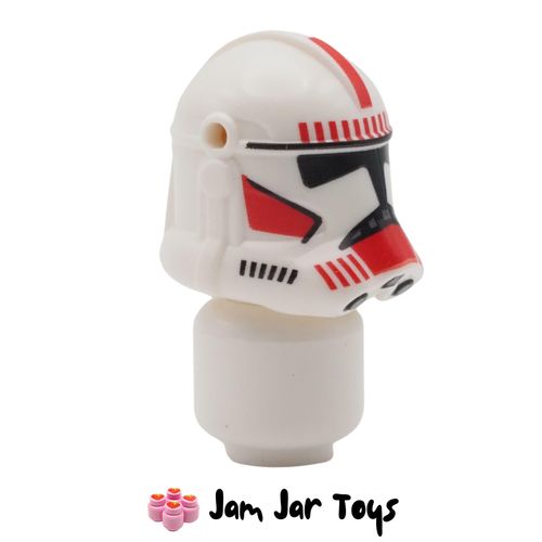 LEGO Clone Trooper Phase 2 Helmet, Black Visor, Red Markings