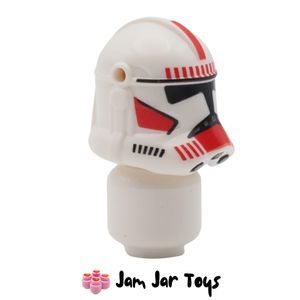 LEGO® Coruscant Guard Clone Trooper Phase 2 Helmet, Black Visor, Red Markings. HG279