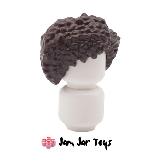 LEGO Dark Brown Hair Coiled, Parted