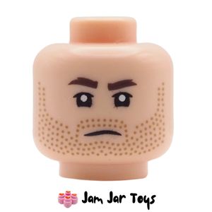 LEGO Jod Na Nawood Light Nougat Head, Stubble, Squinting