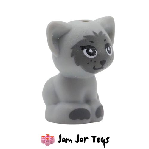 LEGO Light Bluish Grey Cat / Kitten Sitting Grey Face / Paws.