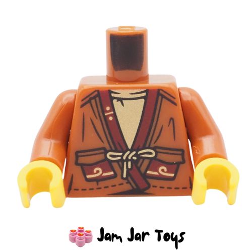 LEGO Dark Orange Robe Torso, Shirt, Dark Red Trim, Pockets, Tan Lace.