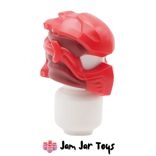 LEGO Red Ninjago Helmet, Dark Red Wraps, Knot.