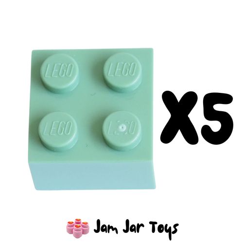 LEGO Five Sand Green Bricks 2 x 2.