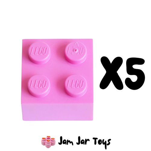 LEGO Five Dark Pink Bricks 2 x 2. BK15