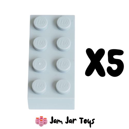 LEGO Five Light Bluish Grey Bricks 2 x 4.