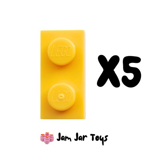 LEGO Five Bright Light Orange 1 x 2 Tiles