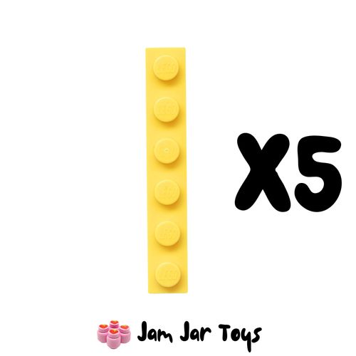 LEGO Five Yellow 1x 6 Tiles