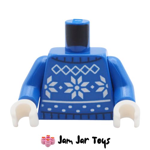LEGO Torso – Knitted Sweater with White Snowflakes