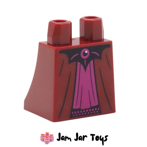 LEGO® Dark Red Legs/Dress/Robe, Black Bat Belt, Magenta Underdress