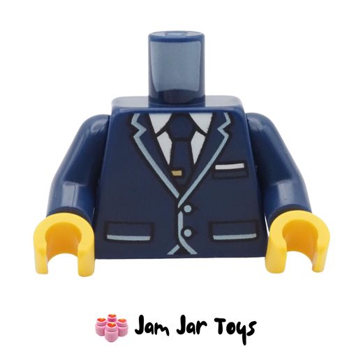 LEGO® Dark Blue Pilot Uniform Torso, Sand Green Trim, Tie, White Shirt