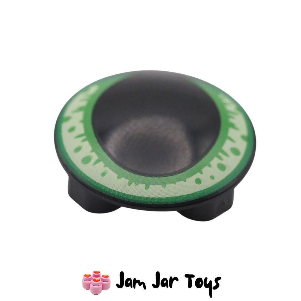 LEGO® Black Cat Eye Yellowish Green/Lime/Green Round 2 x 2 Rounded Bottom