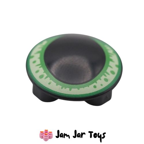 LEGO® Black Cat Eye Yellowish Green/Lime/Green Round 2 x 2 Rounded Bottom