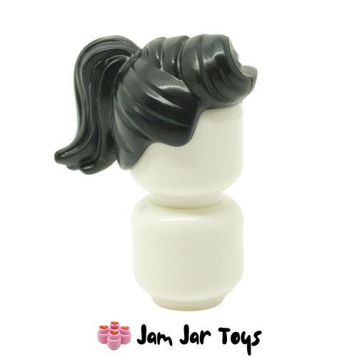 LEGO Hair Black Hair With Ponytail and Fringe