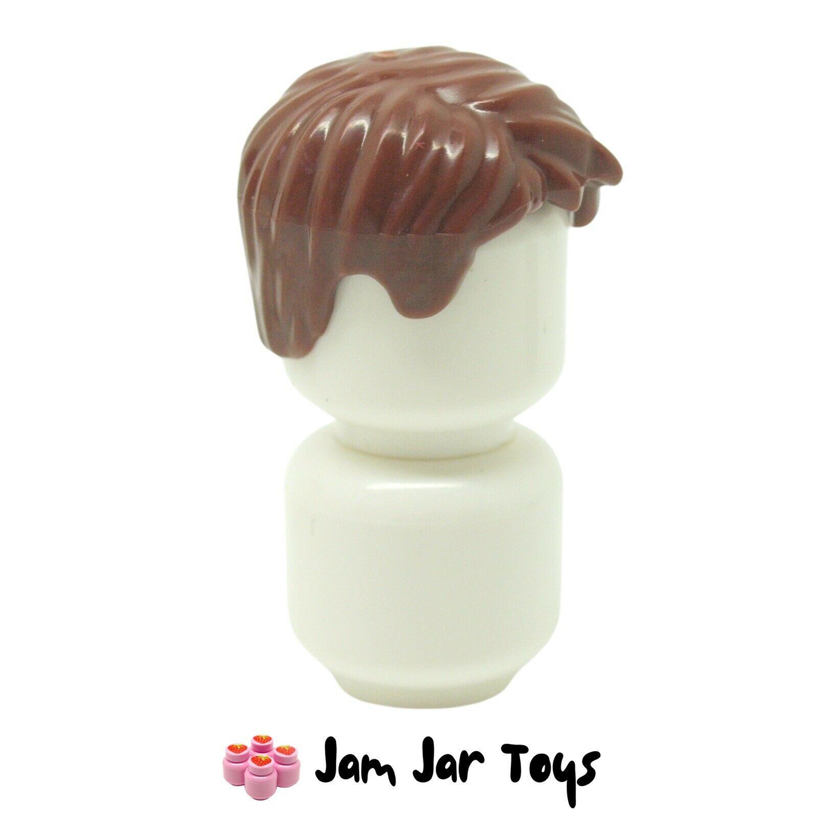 Lego New Reddish Brown Minifigure Hair Short Tousled with Side Part Piece 