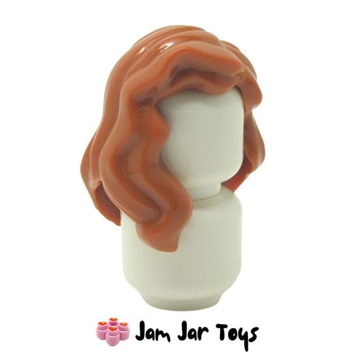 LEGO Black Widow Hair Dark Orange Mid-Length