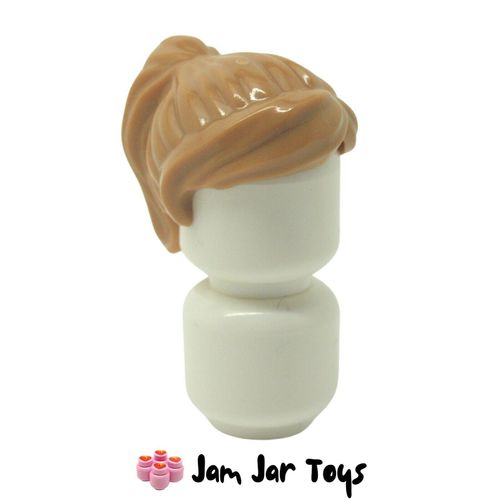 LEGO Hair Medium Dark Flesh Ponytail Swept Fringe