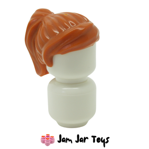 LEGO® Tennis Player Hair Dark Orange Ponytail Swept Fringe H45
