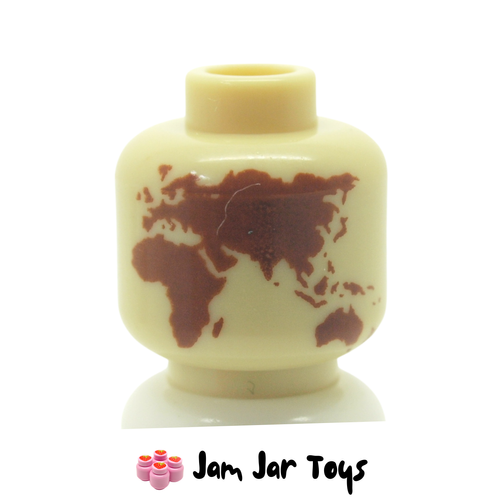 LEGO World Map Tan With Reddish Brown Print Side 1