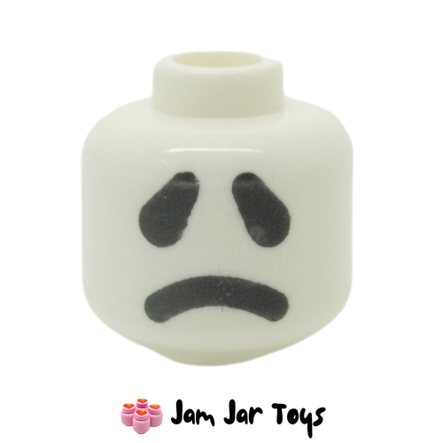 LEGO Ghost Head, Black Eyes and Mouth, Sad