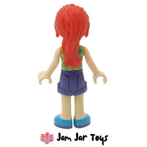 LEGO Friends Minifigure Mia Lime Plaid Shirt Rear View