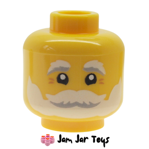 LEGO® Santa Head White and Grey Eyebrows, Beard, Smile FH148