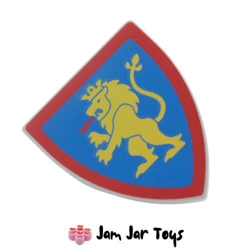 LEGO Triangular Shield Yellow Lion Blue Background