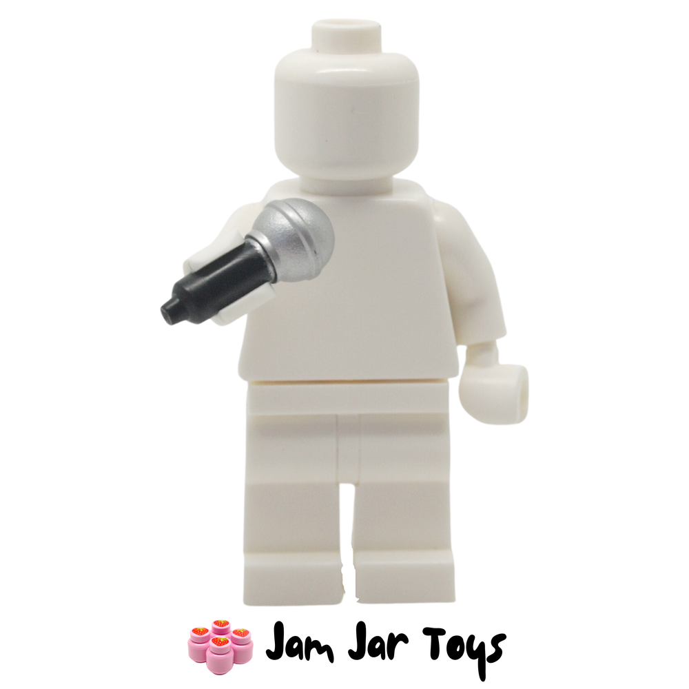 LEGO Black Microphone with Silver Top.