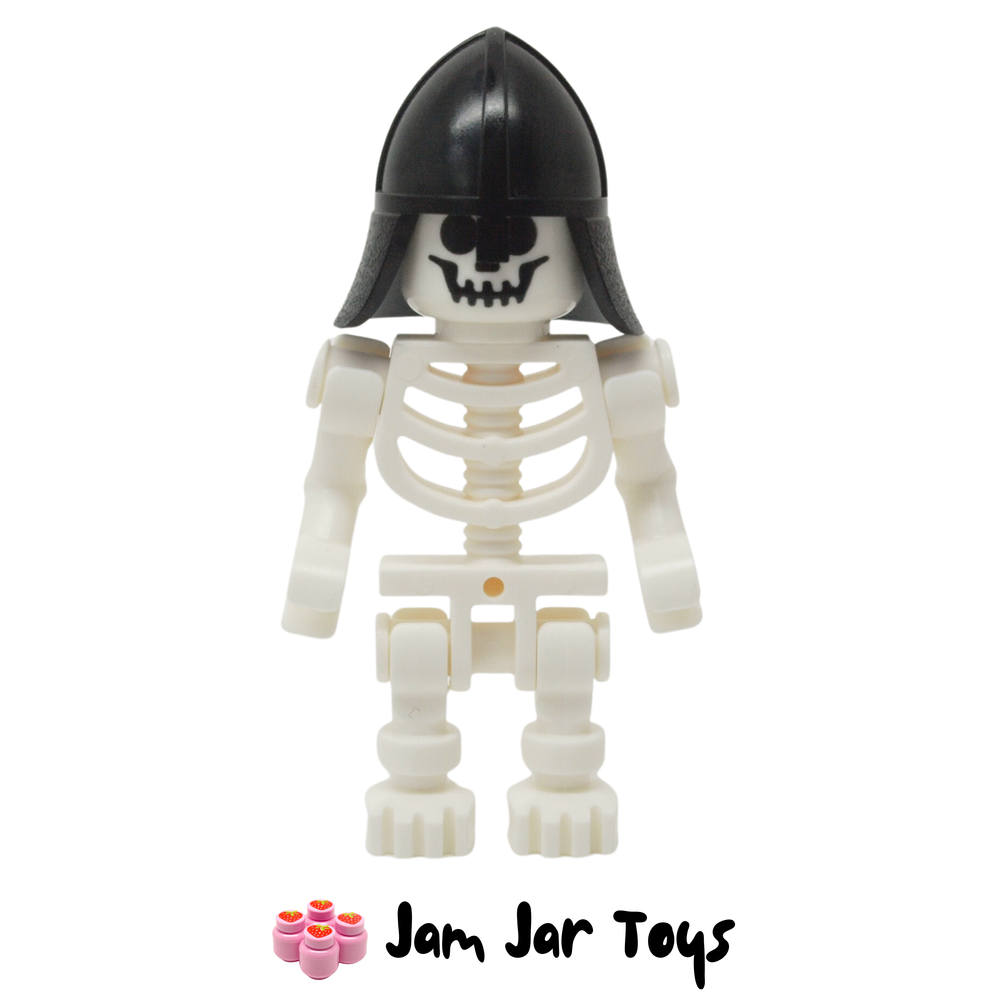 LEGO Skeleton Figure With Black Knight Helmet, Neck Protector
