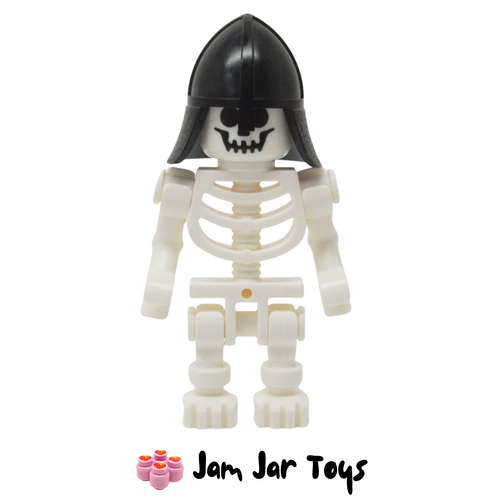 LEGO Skeleton Figure With Black Knight Helmet, Neck Protector
