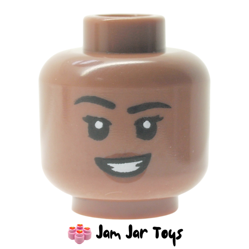 LEGO Ironheart Head, Dark Red Lips, Open Mouth Smile