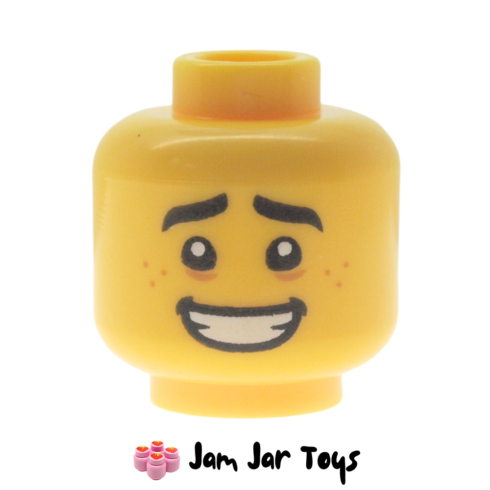 LEGO Allen Minifigure Head; Freckles, Open Mouth Smile